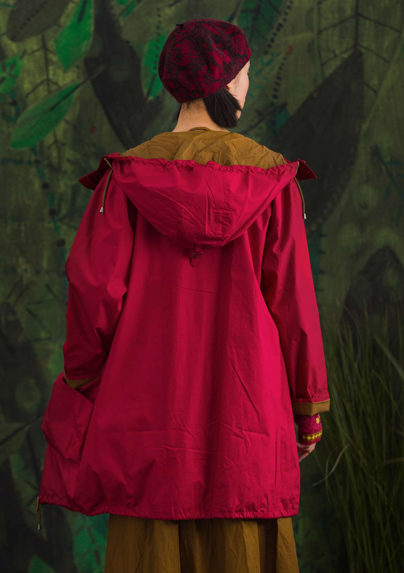 “Petronella” parka in recycled/organic cotton cranberry thumbnail