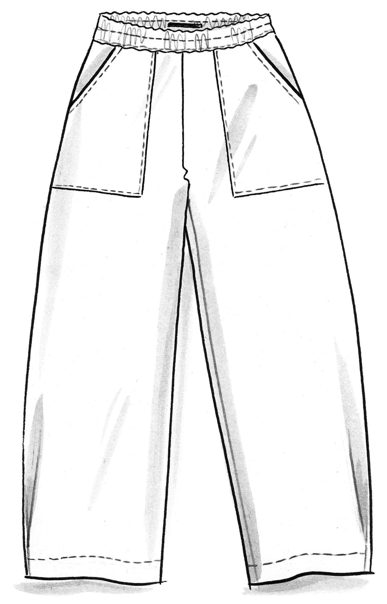 Woven pants in organic cotton/linen
