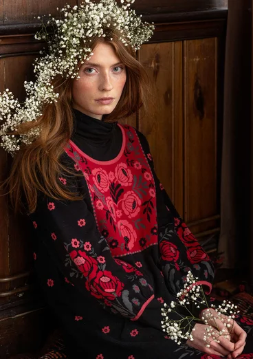 Strickkleid „Stine“ aus Bio-/Recycling-Baumwolle - schwarz