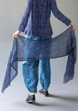 Sjal "Desert" i ekologisk bomull - mörk indigo