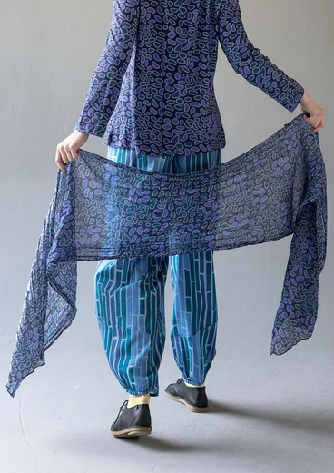 “Desert” organic cotton scarf - dark indigo