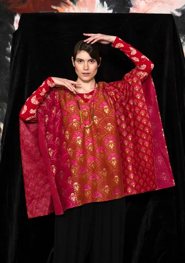 “Première” woven tunic in organic cotton/silk - copper