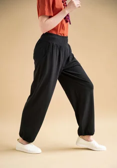 Jersey pants in organic cotton/spandex - svart