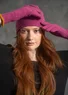 Gloves in organic cotton/wool with touchscreen function (pink orchid One Size)