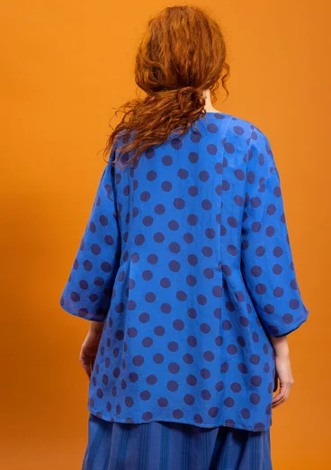 Vævet tunika "Maj" i hør/modal - safirblå