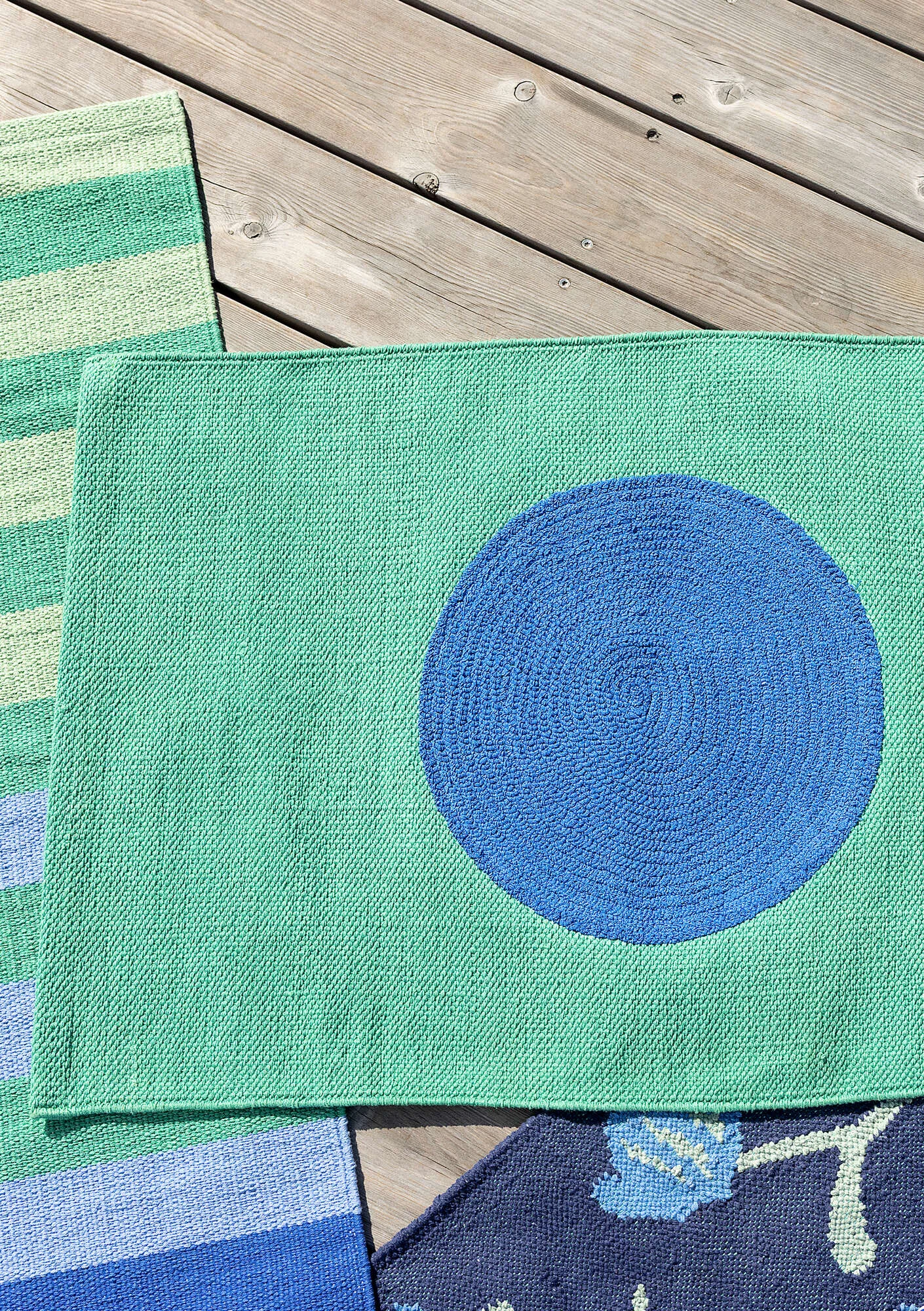 Kleiner Teppich „Sun“ aus Bio-Baumwolle - malachit