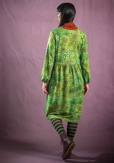 Gemustertes Kleid „Ada“ aus Bio-Baumwolle/Modal - salbei