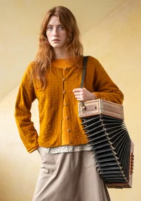 ��“Nova” lambswool cardigan - mustard/melange