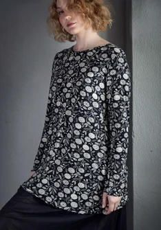 Tunique "Pomerans" en jersey de modal/élasthanne - noir