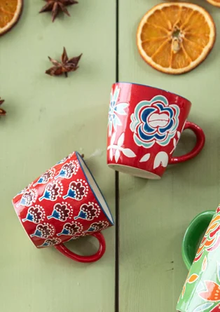 “Orsa” ceramic espresso cup 2-pack - tomato