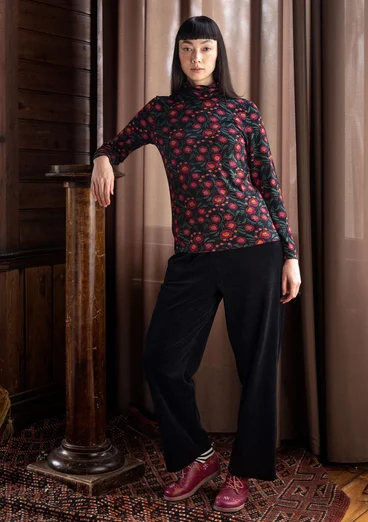 “Dagny” jersey turtleneck in lyocell/spandex - black