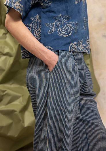 Pantalon tissé "Willow" en coton biologique - indigo