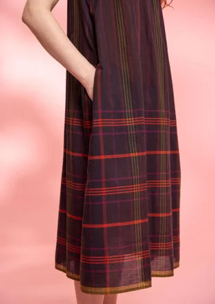 Sleeveless patterned organic cotton dress - mullberry