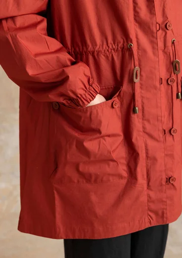 Parka „Vendela“ aus Bio-Baumwollgewebe - krapprot