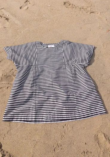 Webtunika „Reflexions“ aus Bio-Baumwolle - schwarz-halbgebleicht