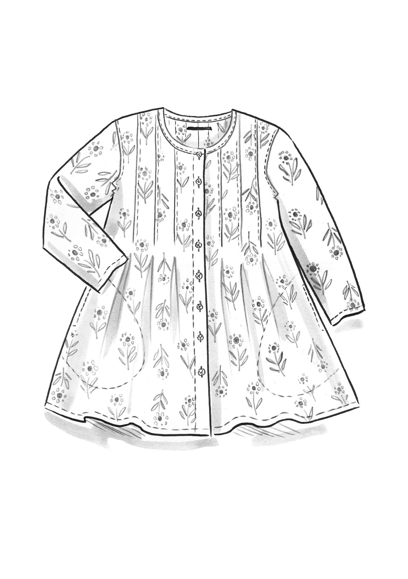 Woven “Chai” tunic in organic cotton gray
