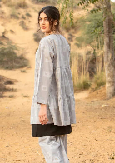 Blouse d'artiste "Cirrus" en coton biologique - héron