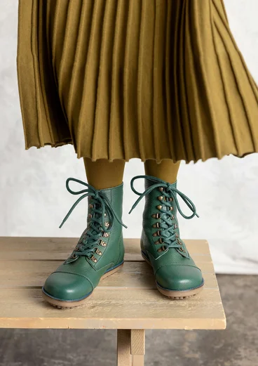 Bottines en cuir nappa - vert foncé