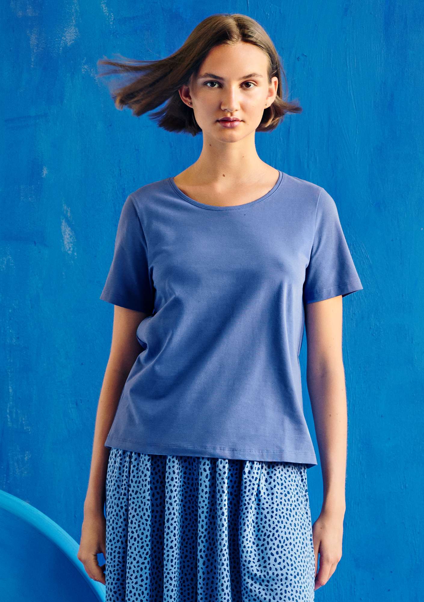 “Cloud” organic cotton/elastane t-shirt  sky blue thumbnail