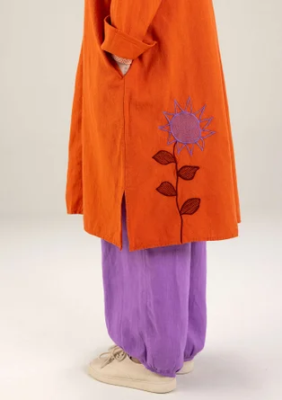 “Hinata” woven organic cotton/linen dress - grapefruit