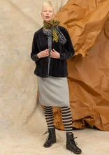 Einfarbige Veloursjacke aus Bio-Baumwolle/Recycling-Polyester - schwarz