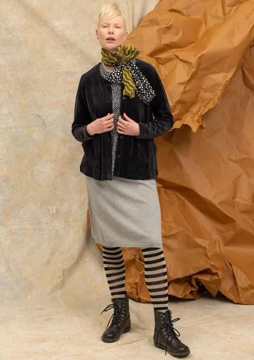 Einfarbige Veloursjacke aus Bio-Baumwolle/Recycling-Polyester - schwarz