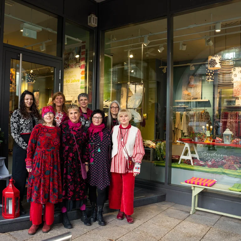 Outside Gudrun Sjödén’s store in Hamburg.