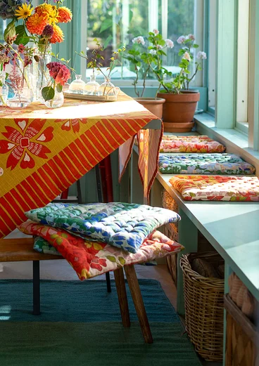 “Anaya” organic cotton chair pad - chilli