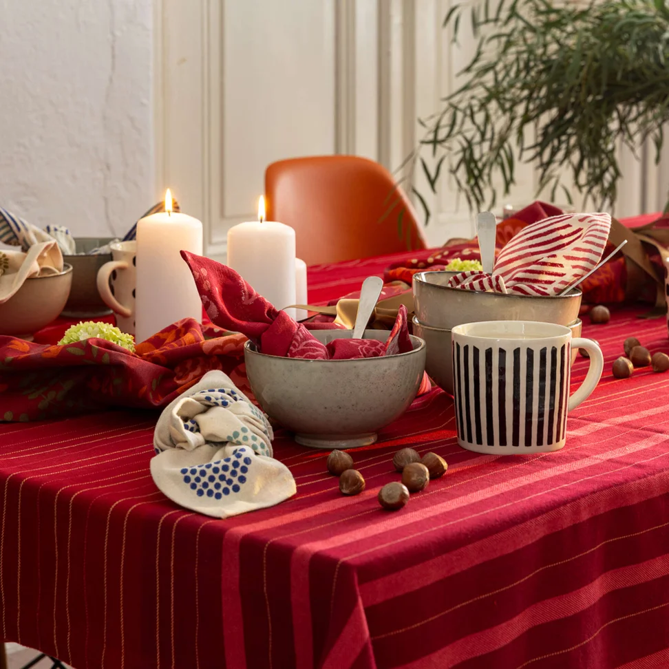 Nappe "Alaska Sky" en coton biologique - poppy