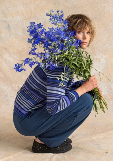 Trikåbyxa i ekologisk bomull/elastan - stillahavsblå