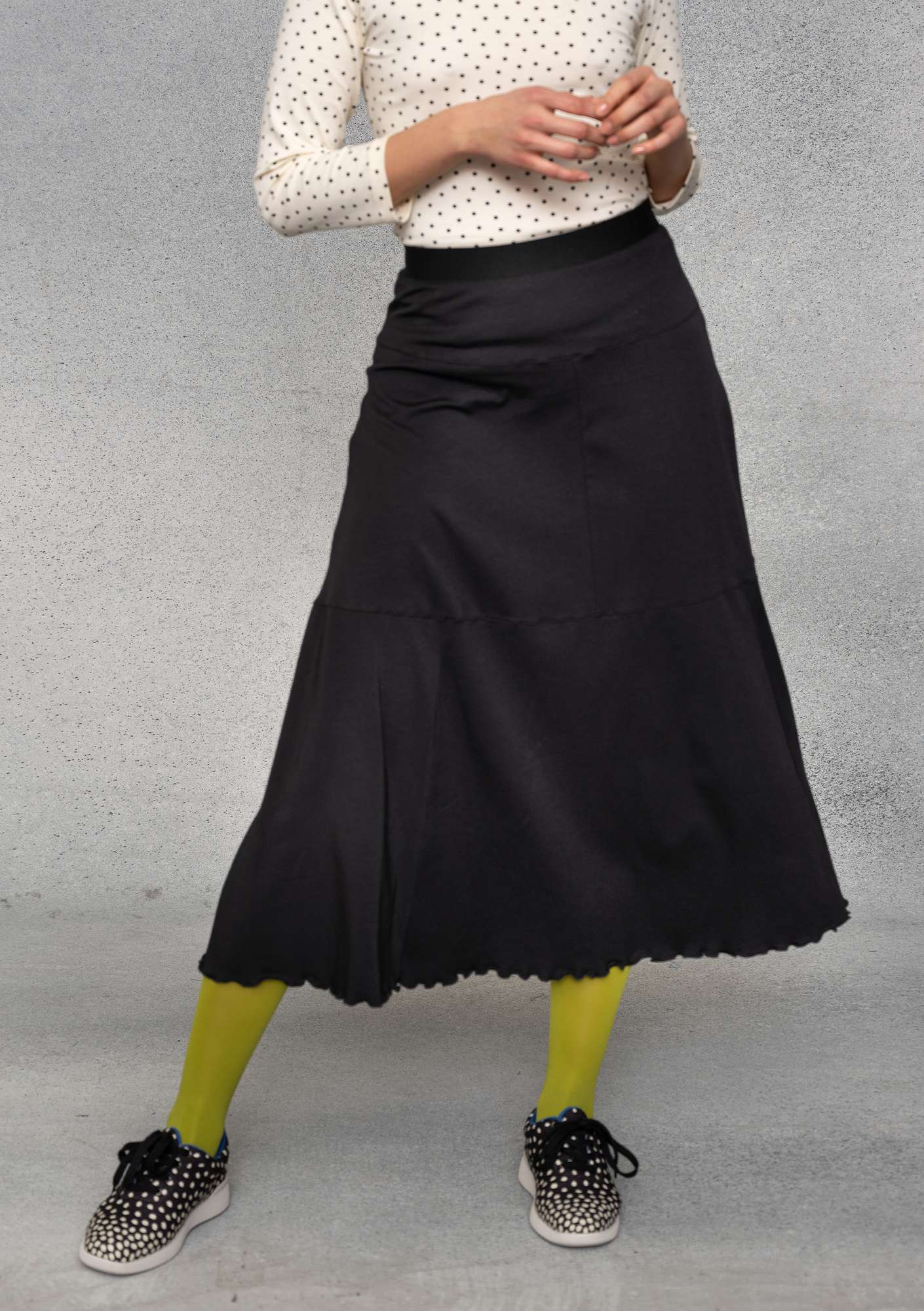 “Pytte” jersey skirt made of organic cotton/modal/elastane black thumbnail