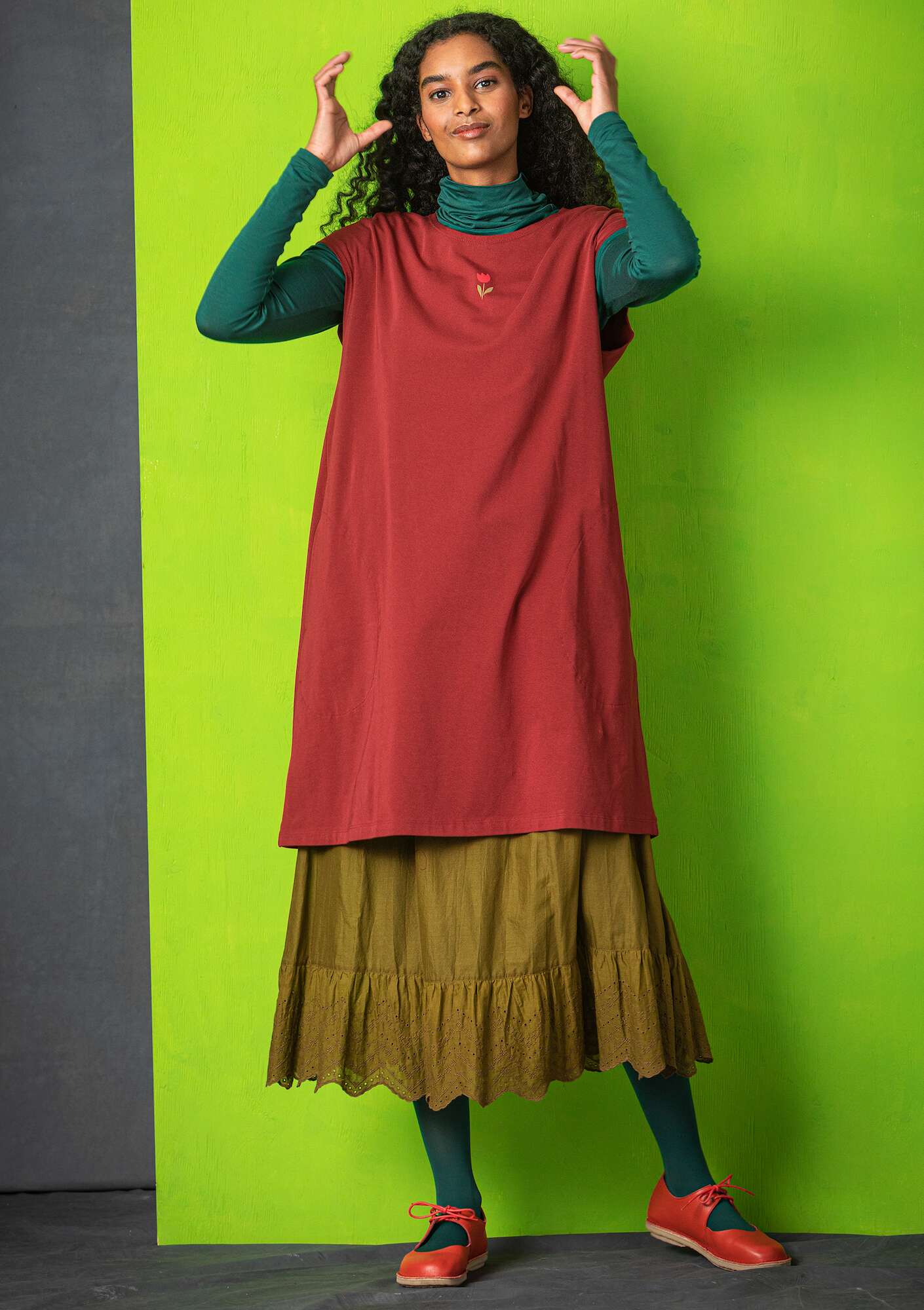Jersey dress made of organic cotton/elastane agate red