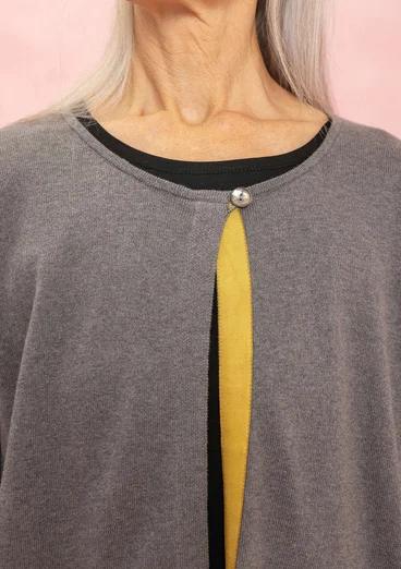 Gilet en coton biologique/laine avec teinture végétale - gris fer
