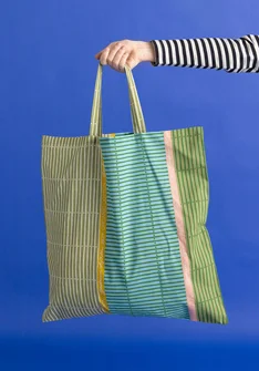 Stofpose L i økologisk bomuld - multicolor
