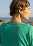 Organic cotton/linen jersey top (light oriental green L)