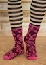 Chaussettes fleuries "Idun" (aubergine L/XL)