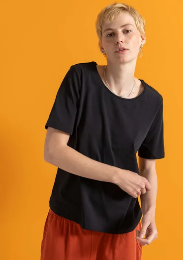 Jerseyshirt „Theia“ aus Bio-Baumwolle/Elasthan - schwarz