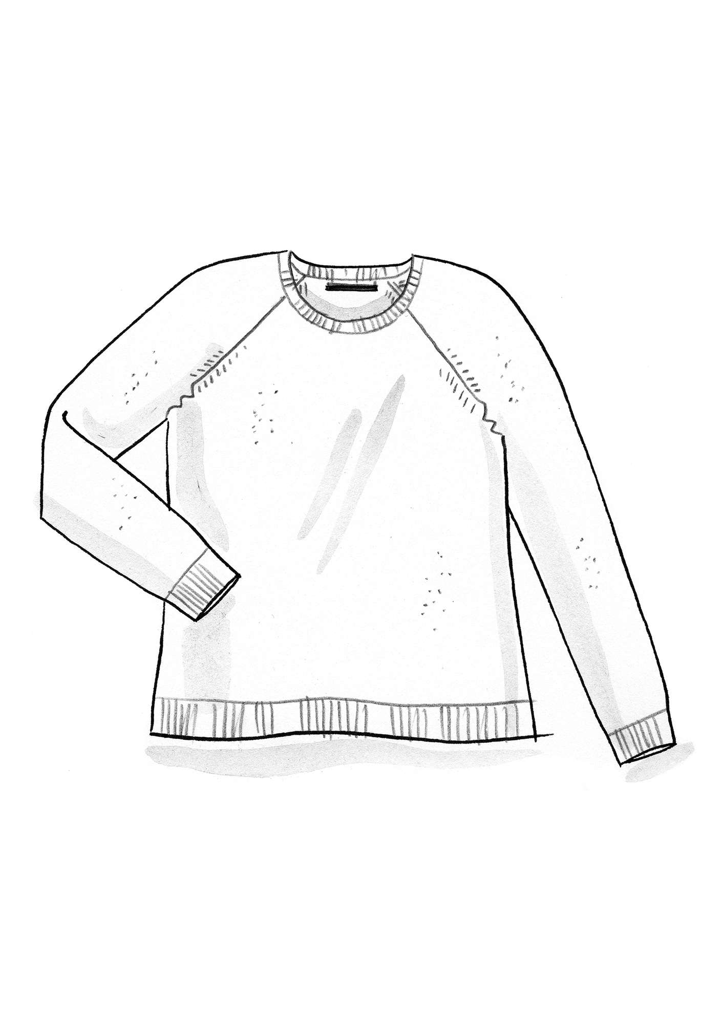 Cashmere sweater natural melange/solid colour