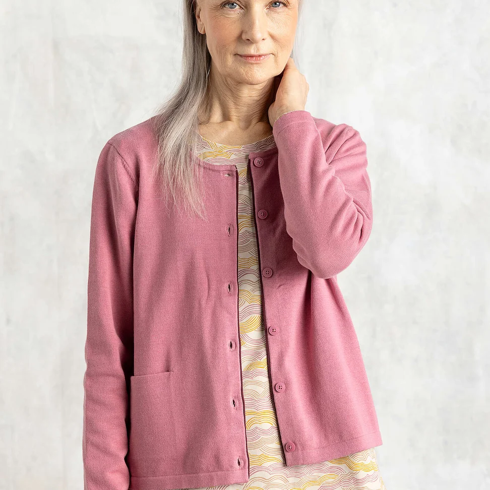 Vest van biologisch/gerecycled katoen - mineraalroze