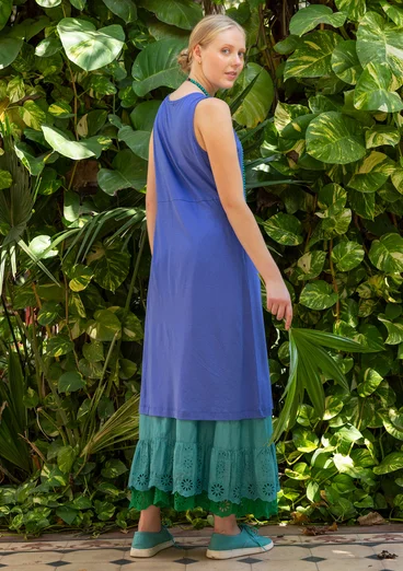 Solid-colored jersey dress in organic cotton/modal - brilliant blue