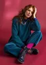 Corduroy pants in organic cotton/spandex (dark petrol blue M)