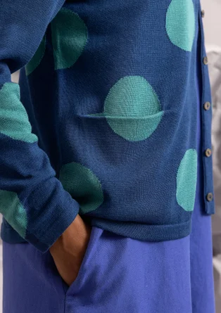 Cardigan "Ina" i økologisk bomuld/lyocell - indigoblå