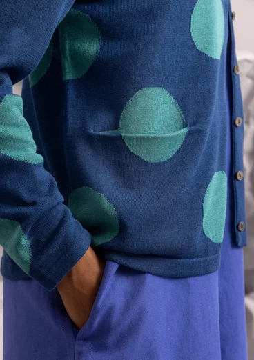 Cardigan "Ina" i økologisk bomuld/lyocell - indigoblå