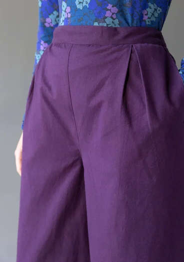 Cotton/linen harem trousers - storm purple