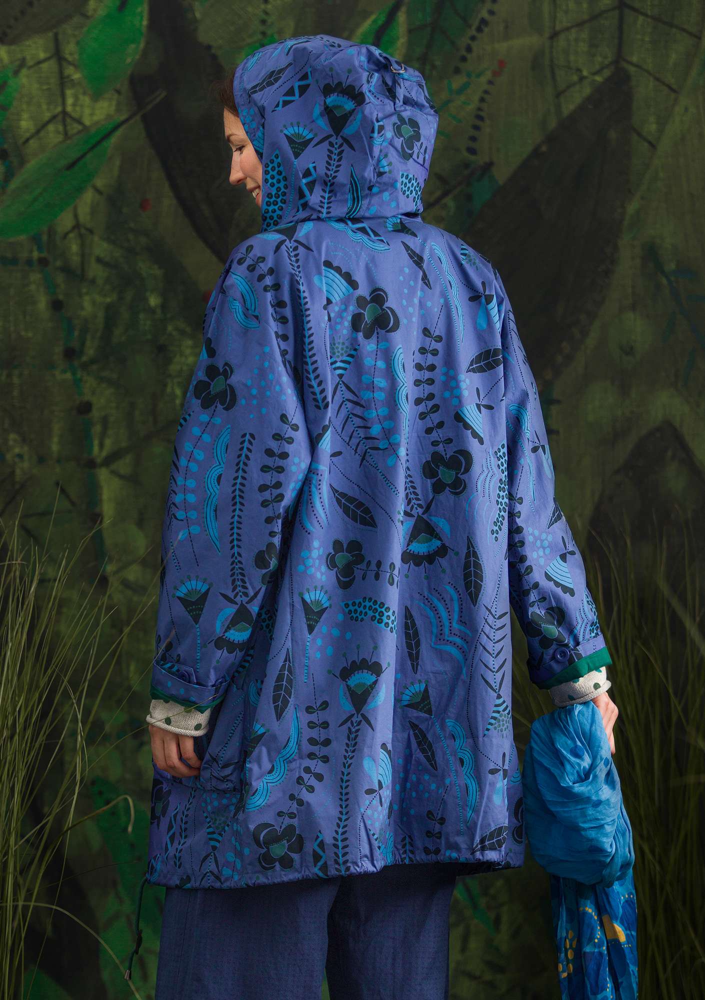 “Petronella” parka in recycled/organic cotton lupin/patterned thumbnail