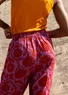 Pantalon tissé "Moonlight" en viscose/lin (rouge vif S)