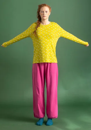 Jerseyshirt „Stella“ aus Bio-Baumwolle/Elasthan - limettengrün-gemustert