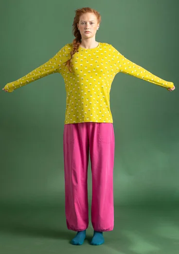 Jerseyshirt „Stella“ aus Bio-Baumwolle/Elasthan - limettengrün-gemustert
