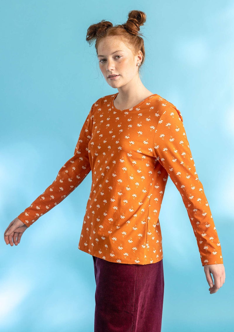 Jerseyshirt „Stella“ aus Bio-Baumwolle/Elasthan vogelbeere-gemustert