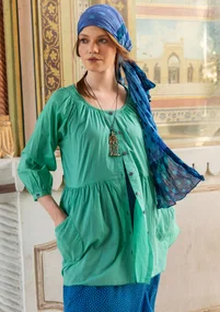 “Insta” organic cotton smock blouse - light oriental green